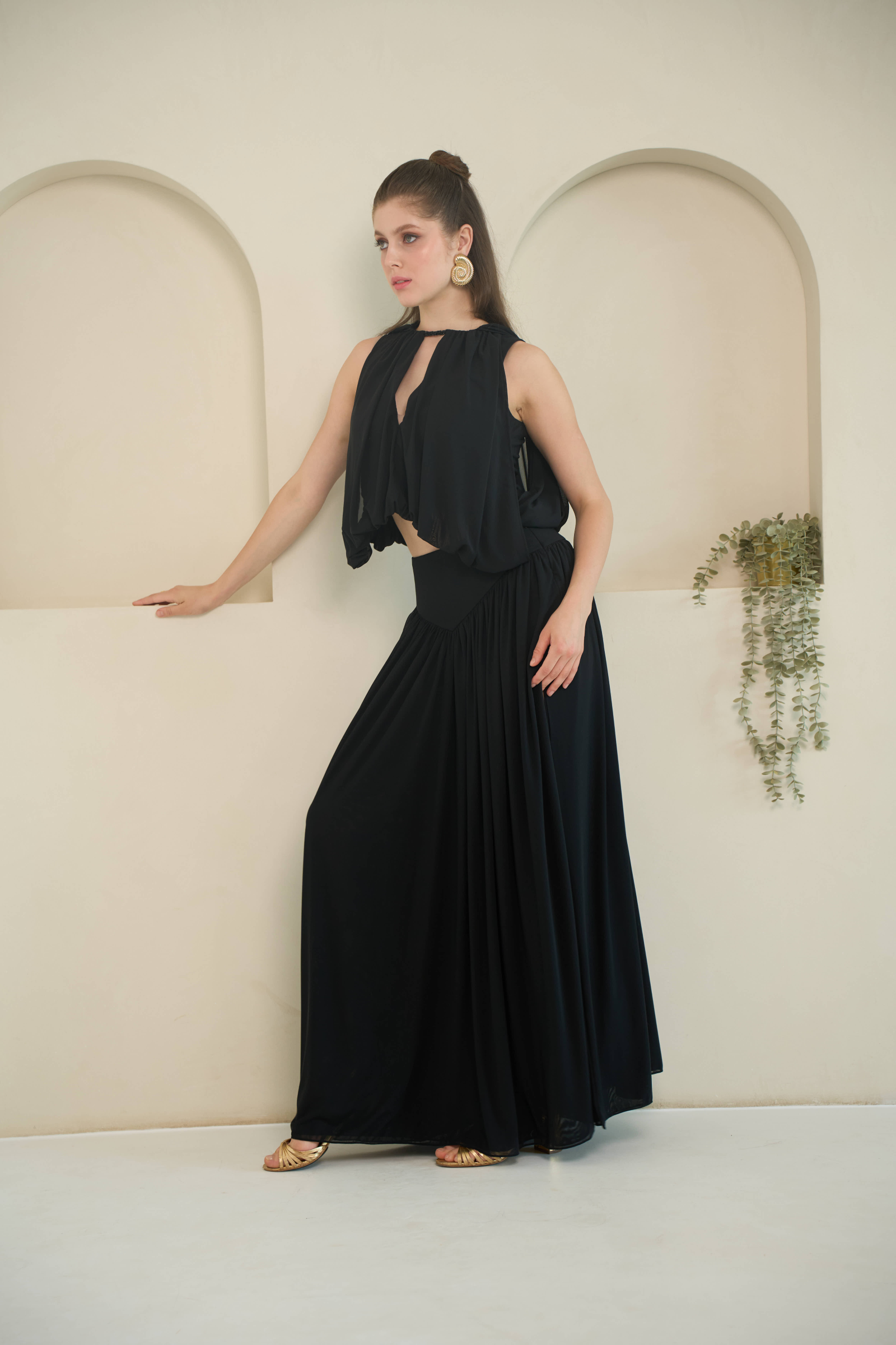 Georgina Cape Top in Black