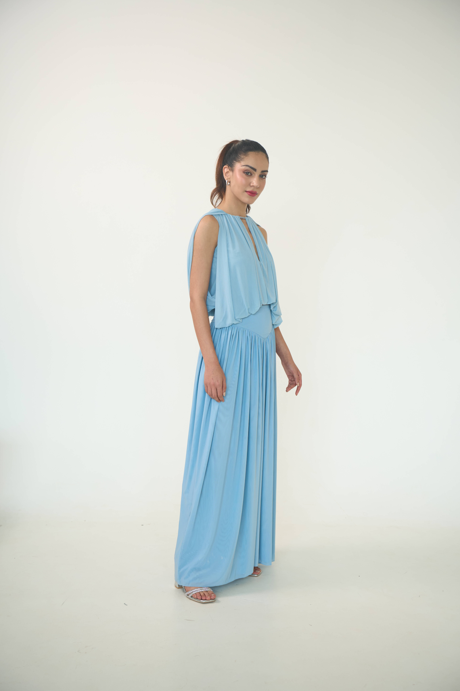 Georgina Cape Top in Cornflower Blue