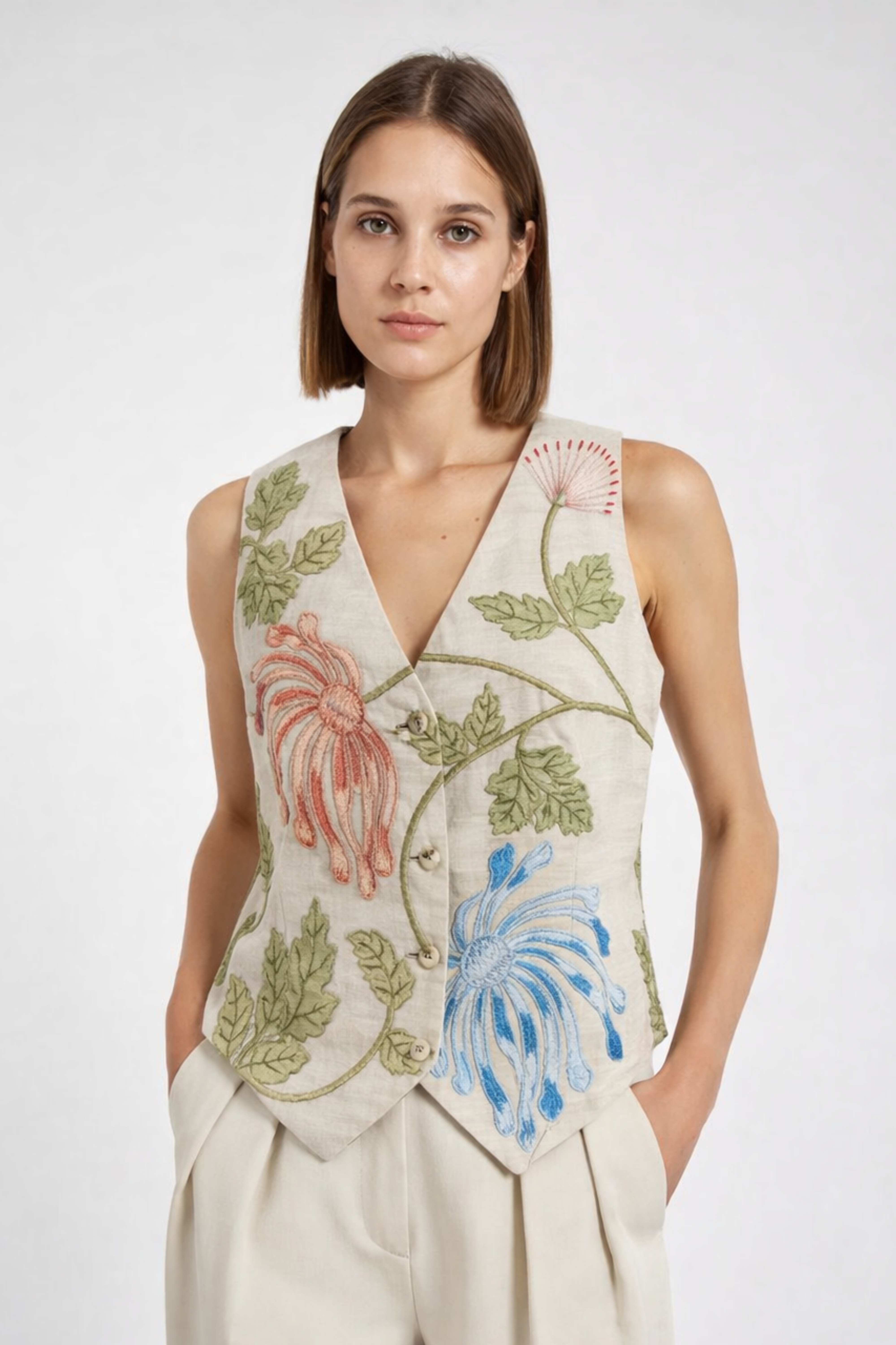 Botanical Linen Vest