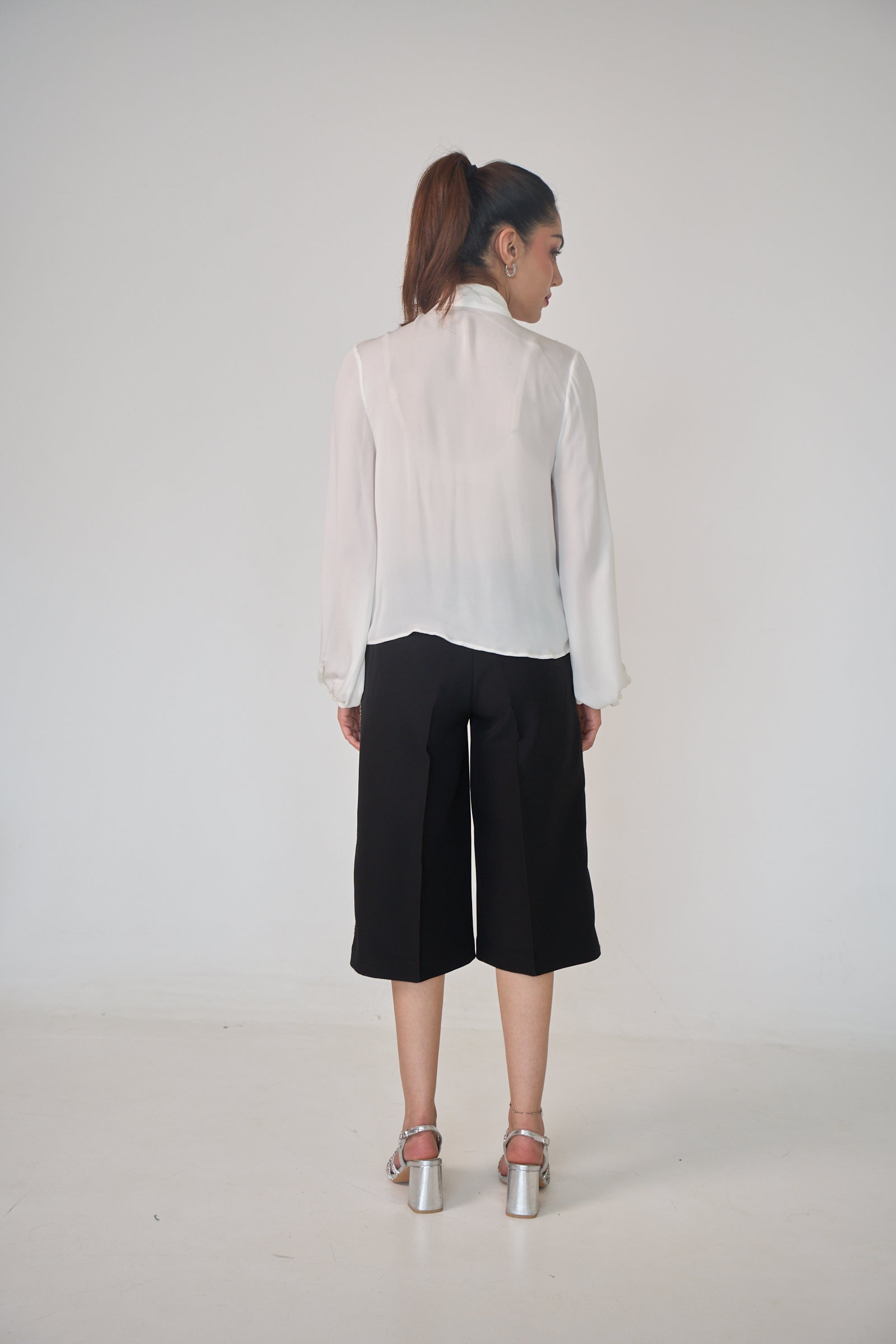 Pussy Bow Blouse in Ivory