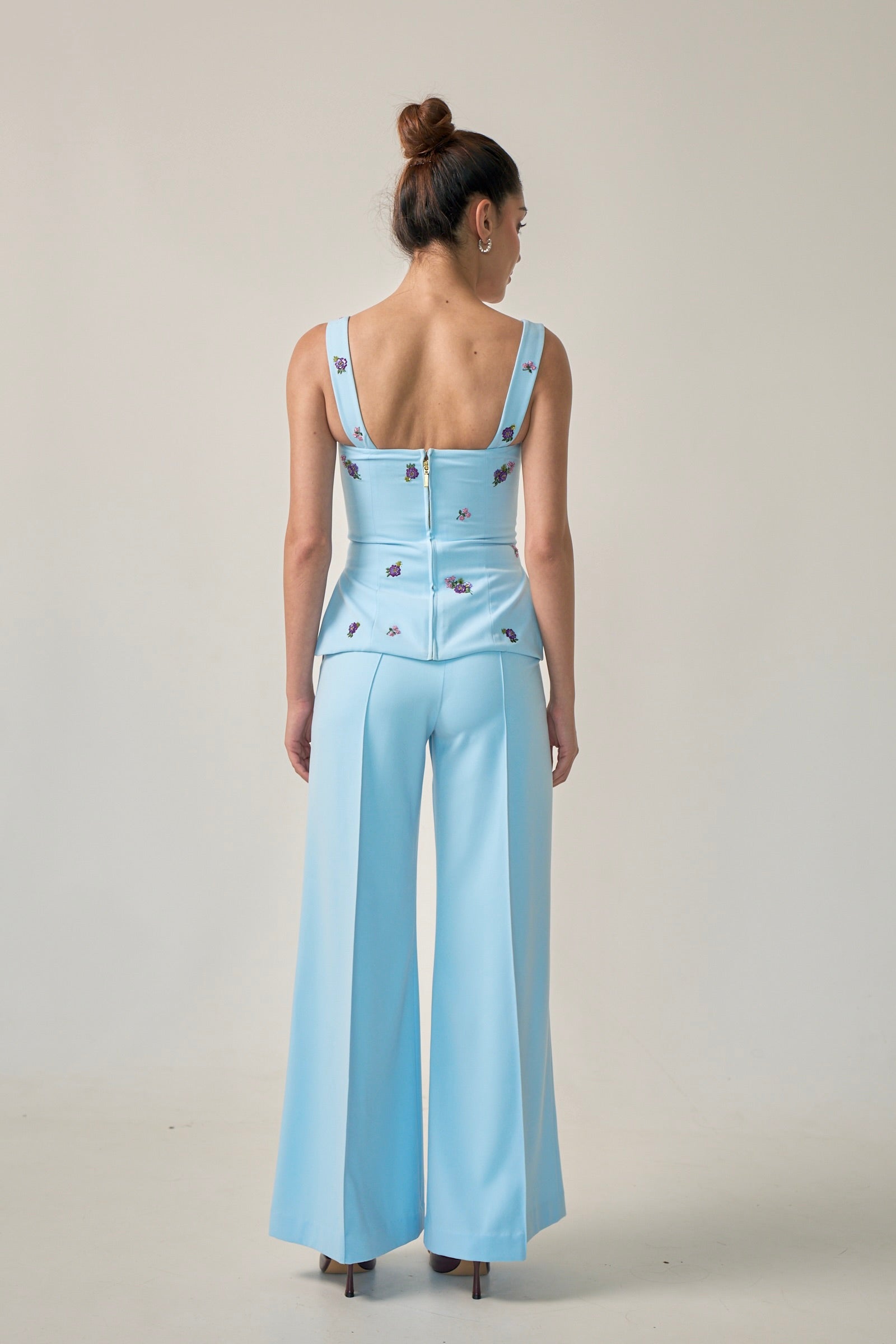 Camelia Bustier with Straps in Azure