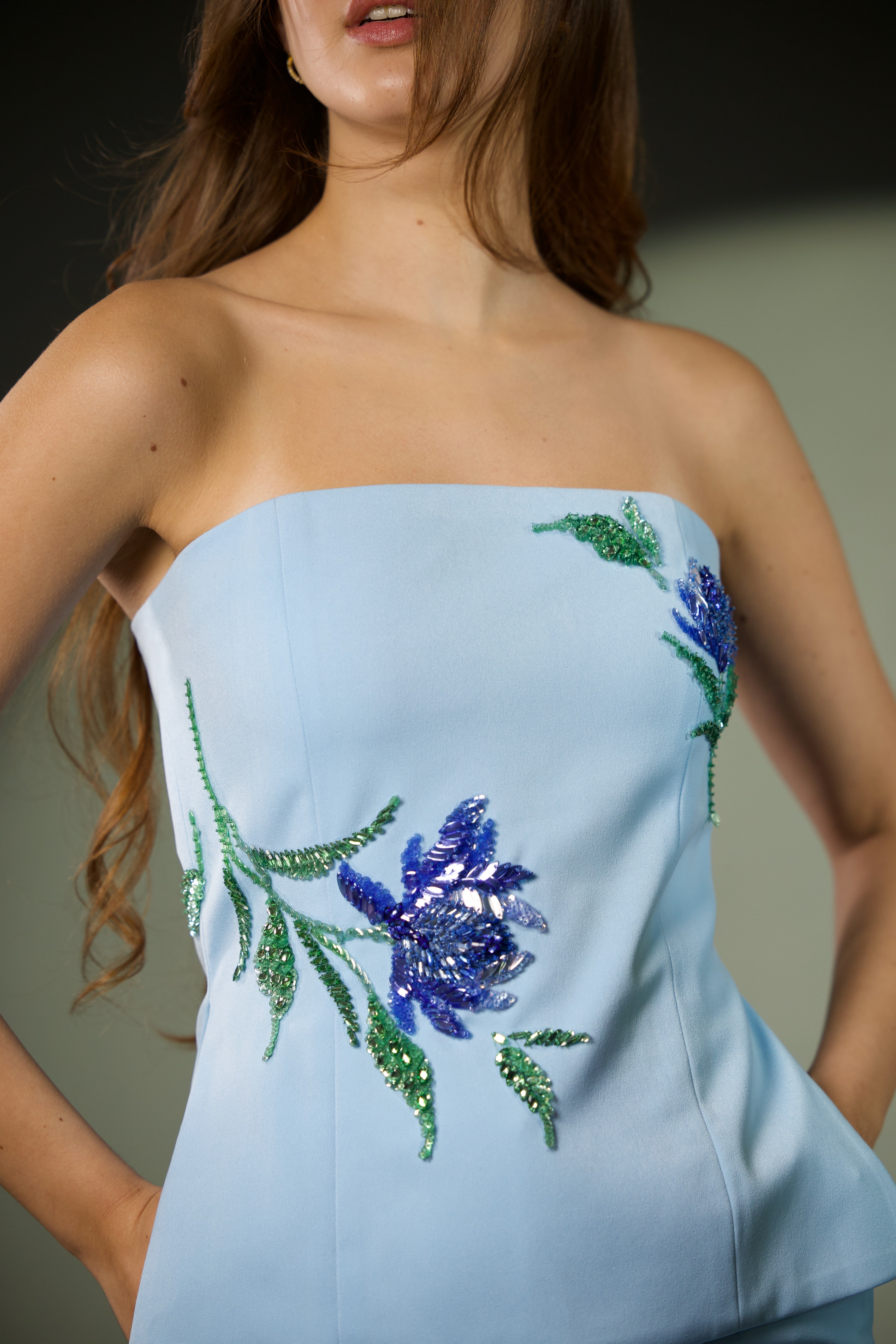 Kylie Waist Cincher Bustier in Azure