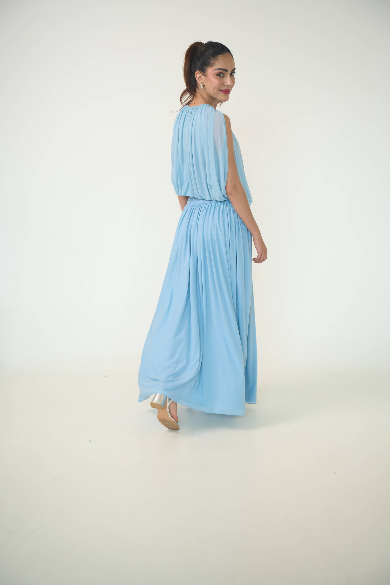 Georgina Cape Top in Cornflower Blue