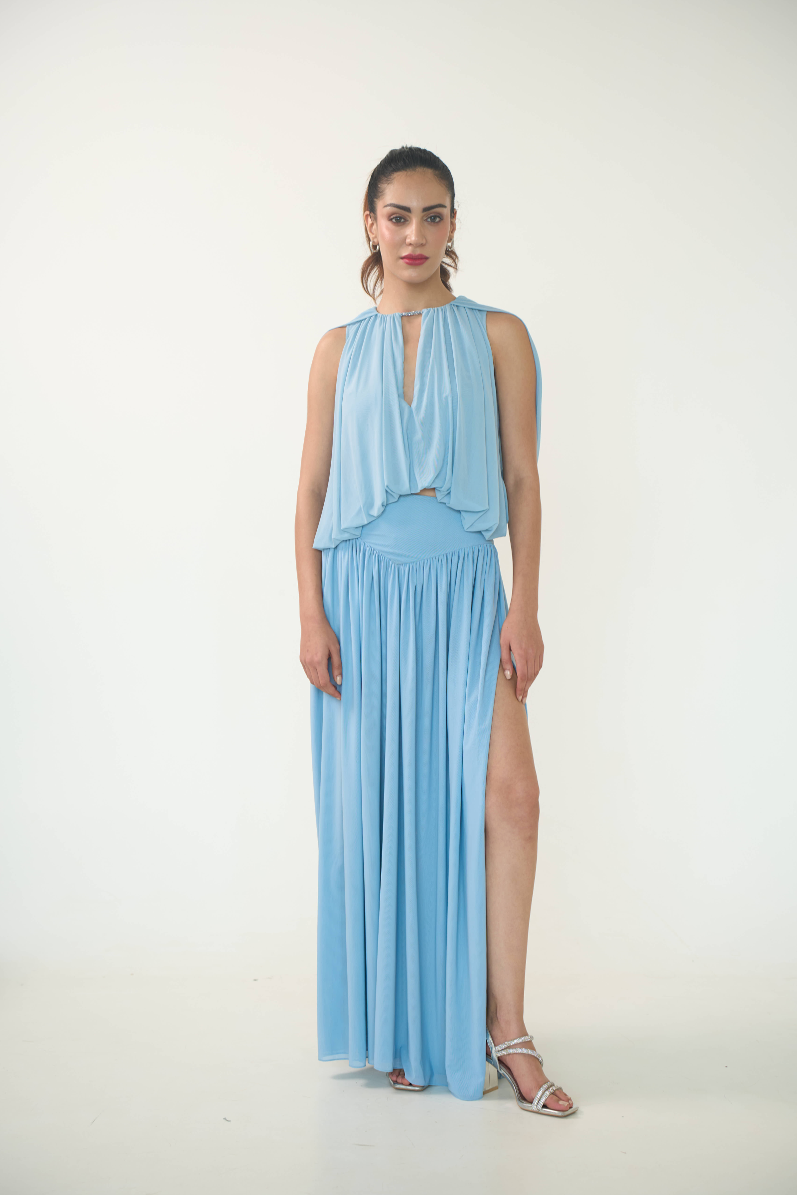 Georgina Cape Top in Cornflower Blue