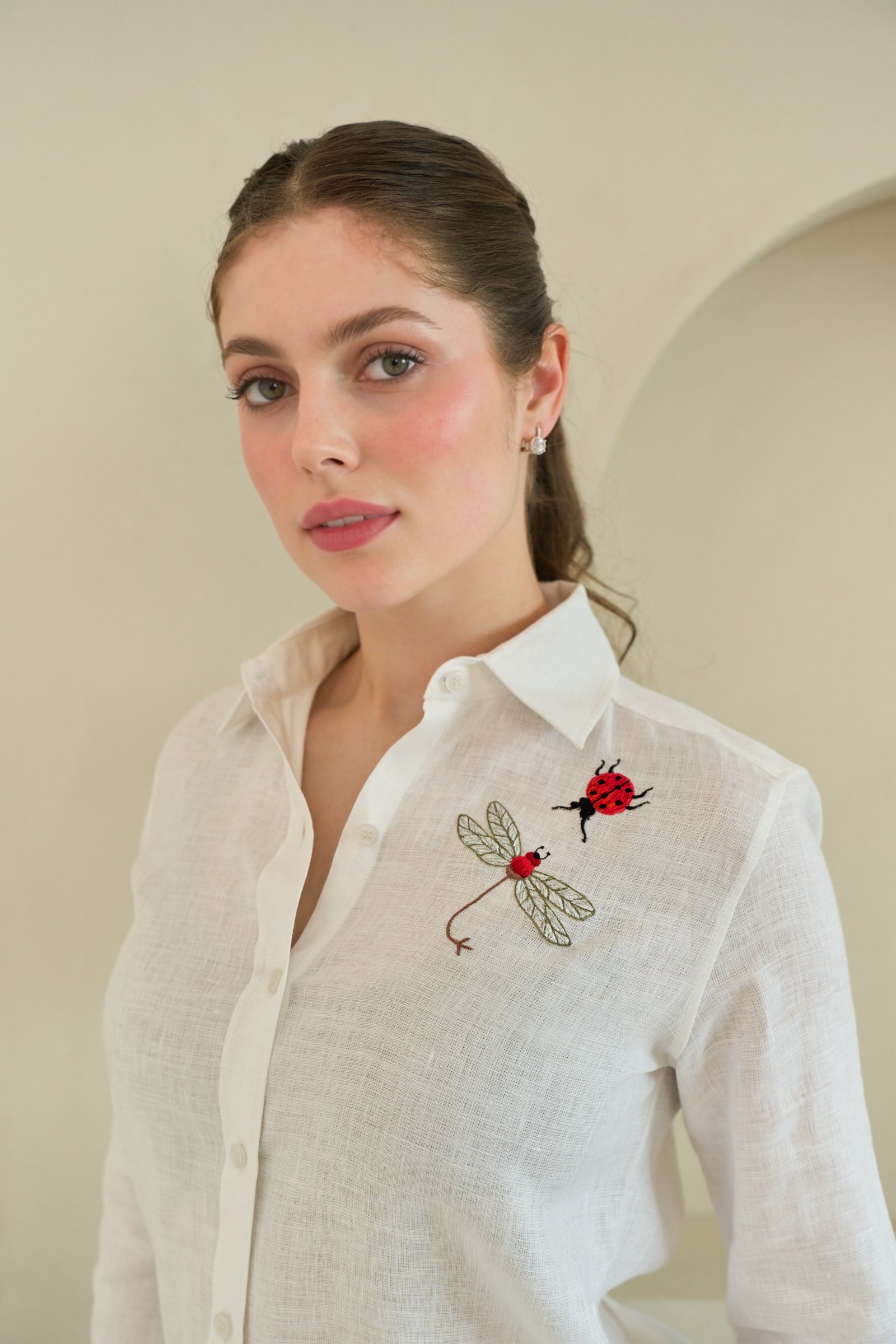 Gardenia Linen Shirt in White
