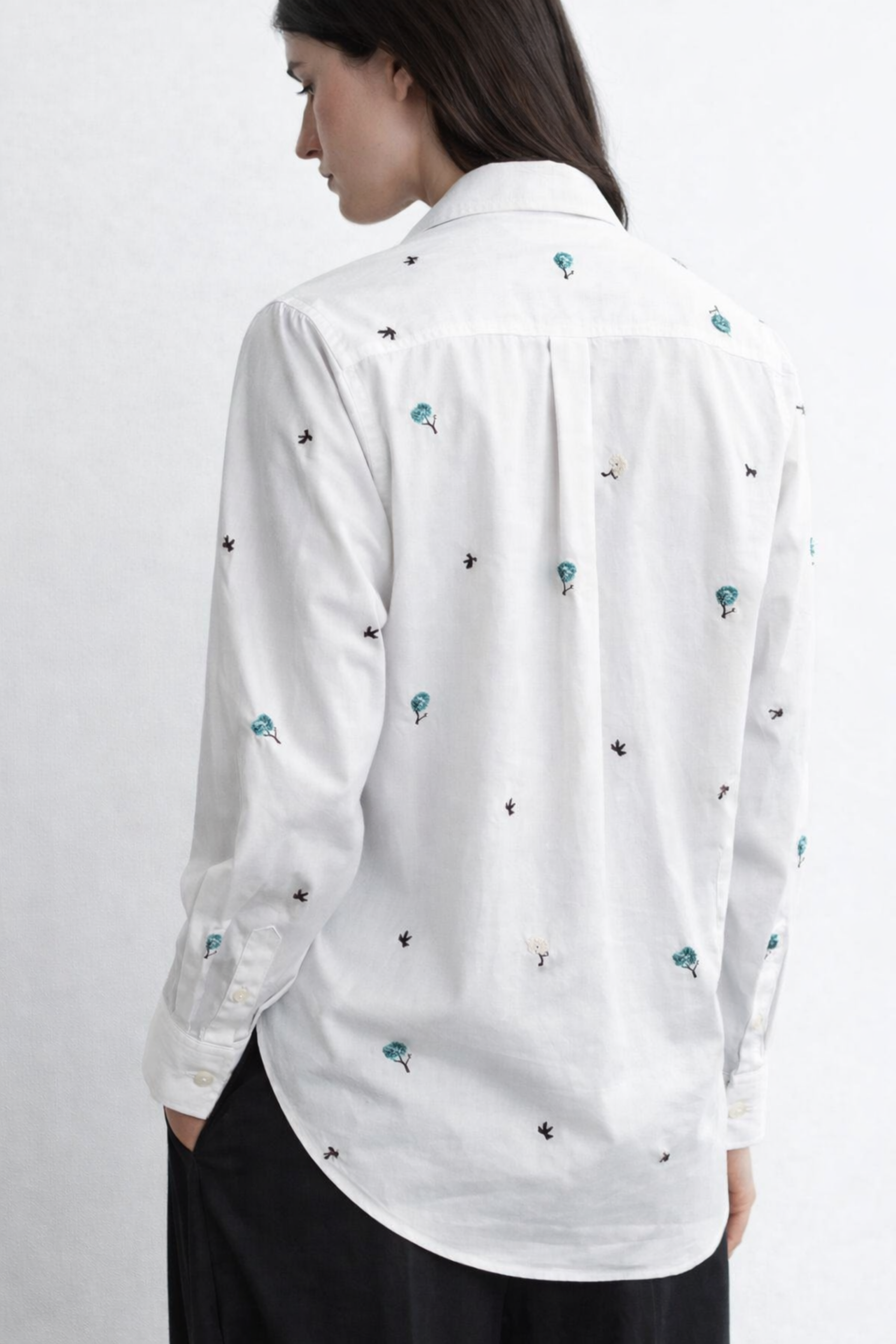 Daisy Poplin Shirt in White
