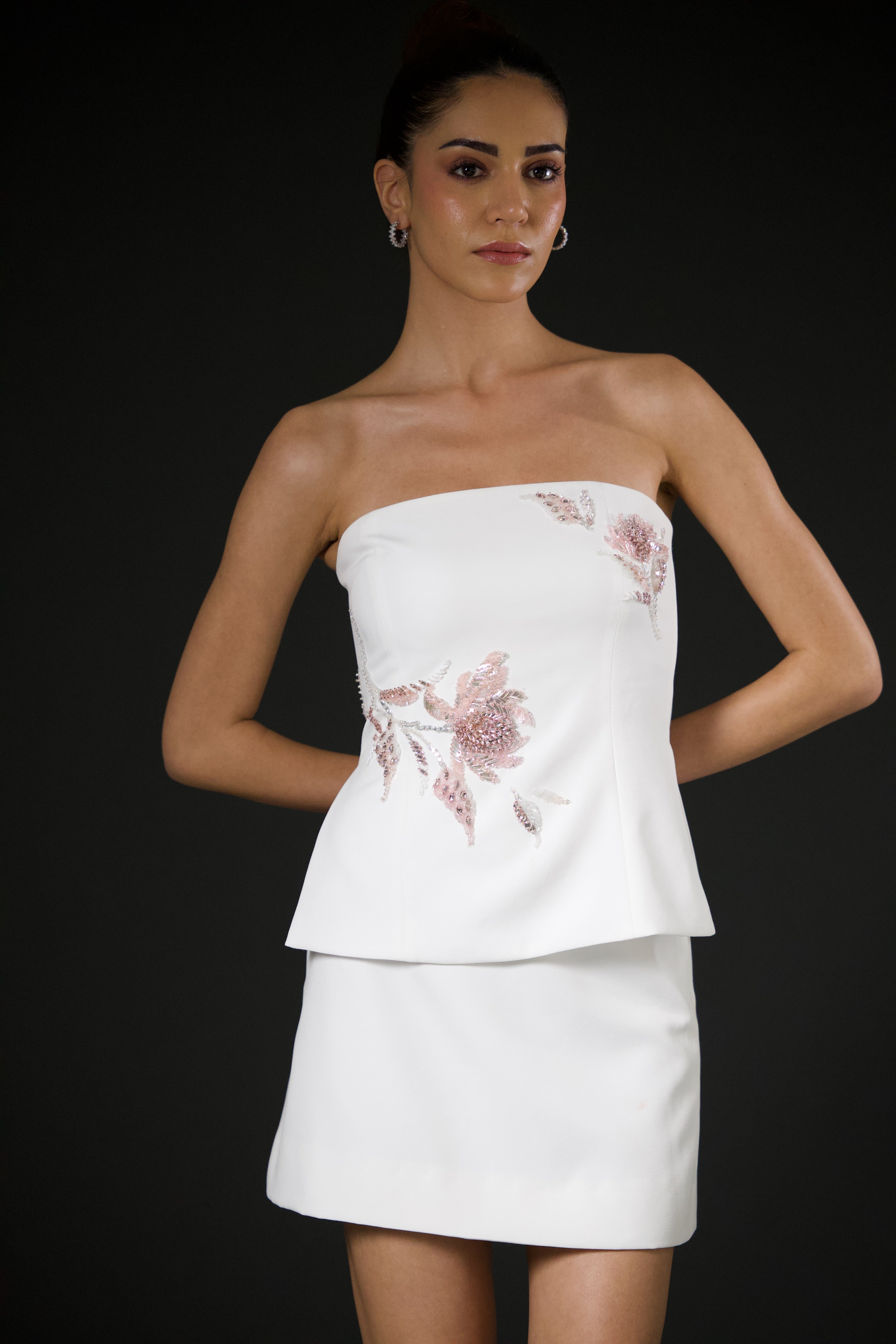 Kylie Waist Cincher Bustier in White