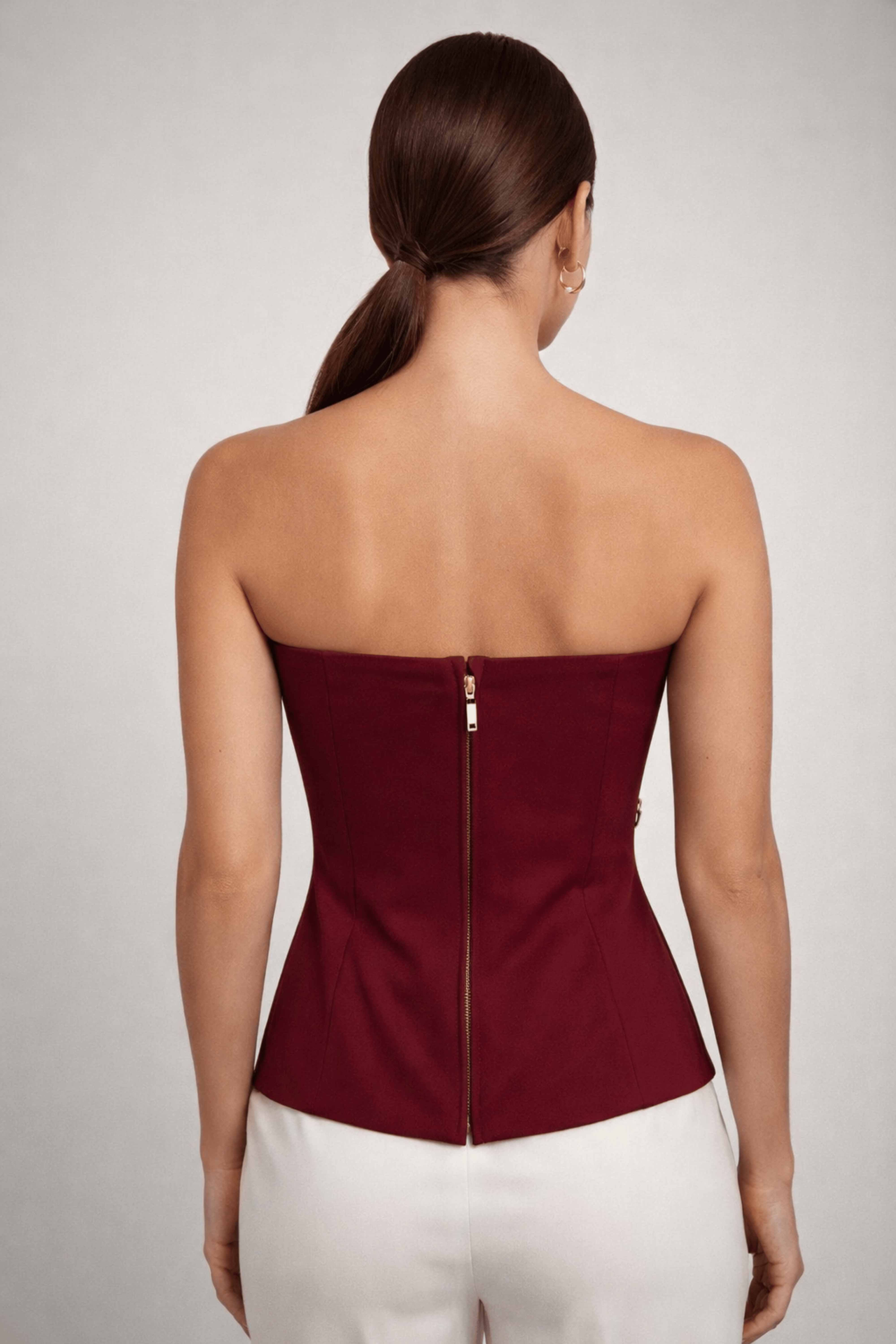 Kylie Waist Cincher Bustier in Burgundy