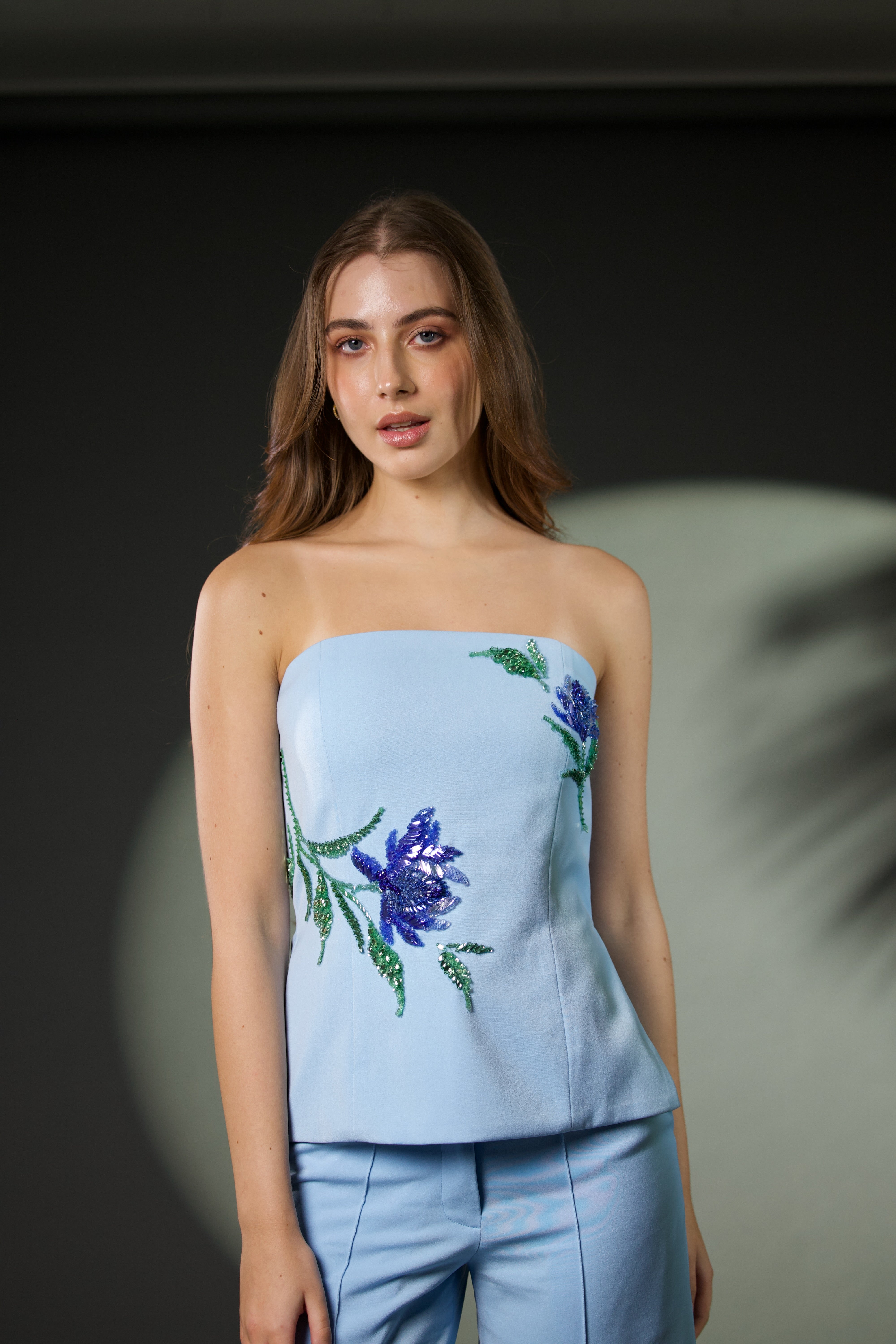 Kylie Waist Cincher Bustier in Azure