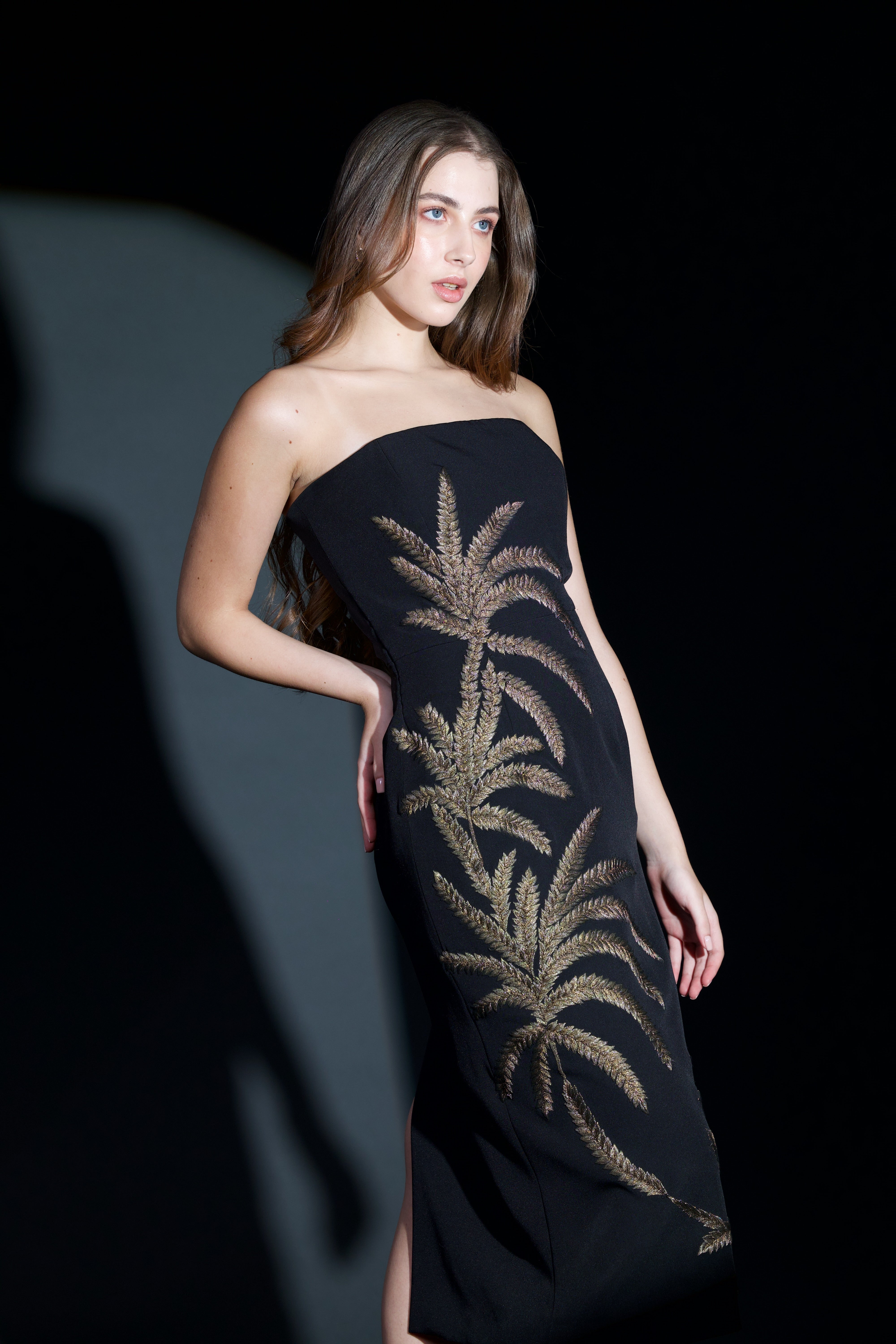 Riviera Palm Bustier Dress