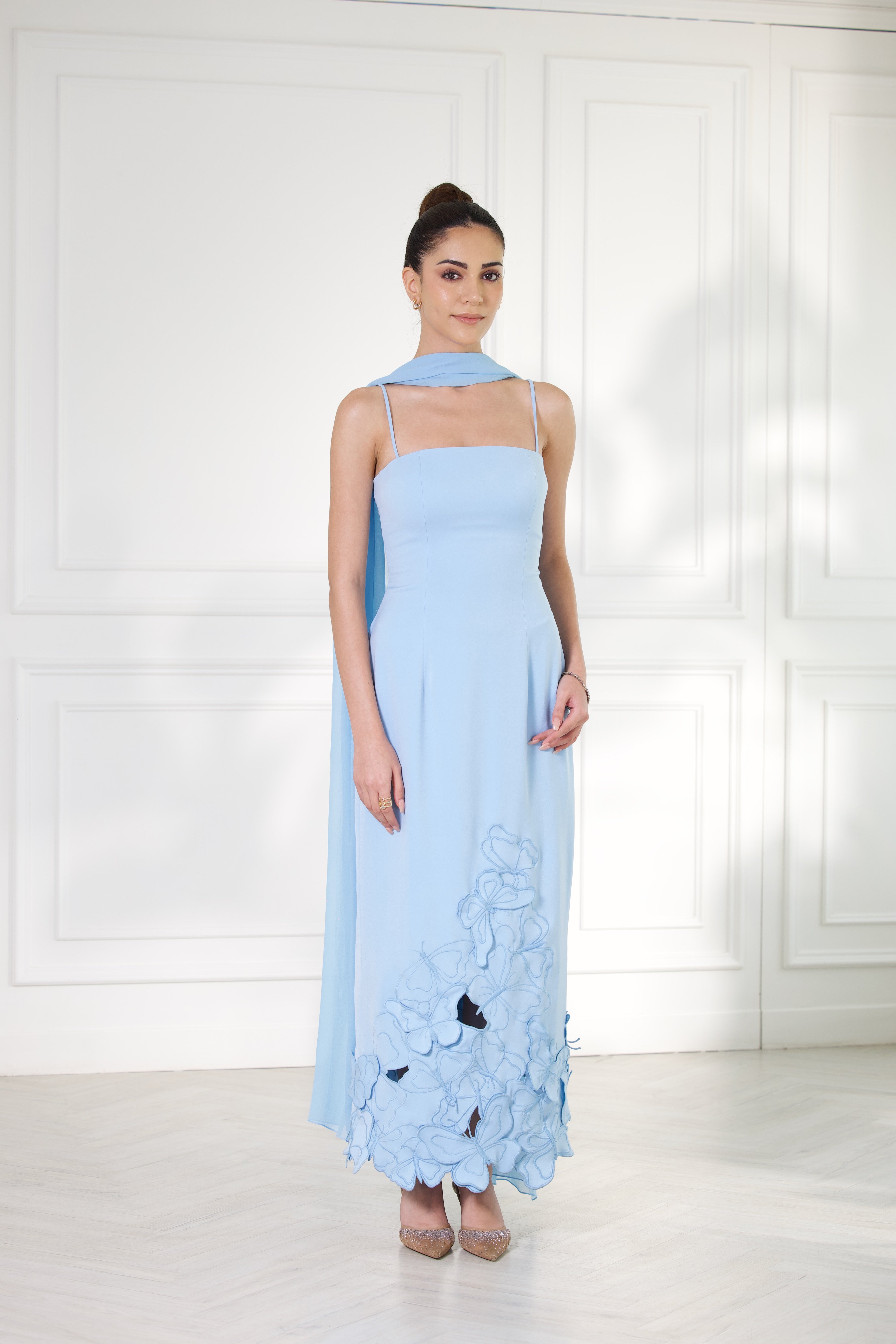 Isla Butterfly Maxi Dress with Silk Stole