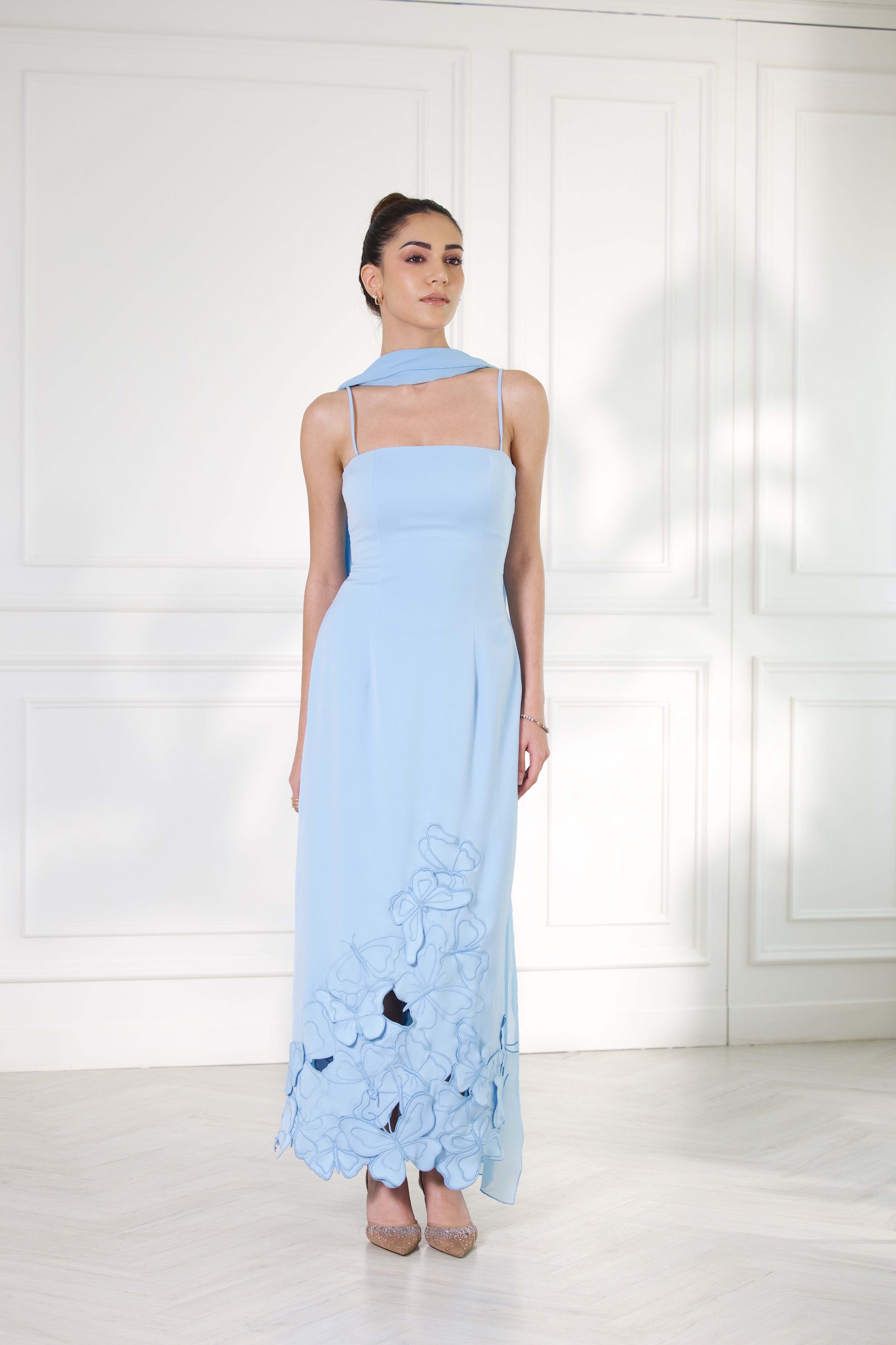 Isla Butterfly Maxi Dress with Silk Stole