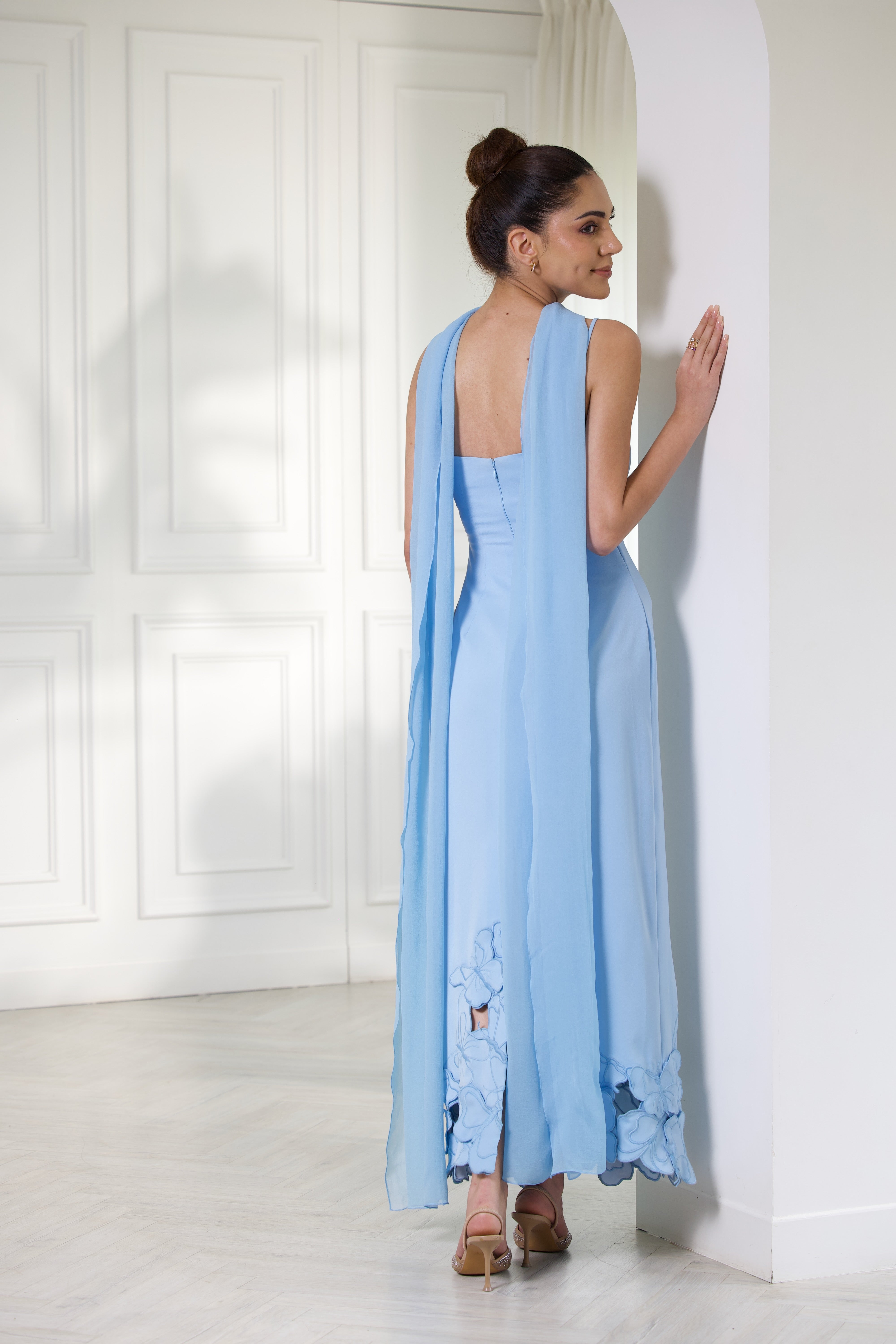Isla Butterfly Maxi Dress with Silk Stole